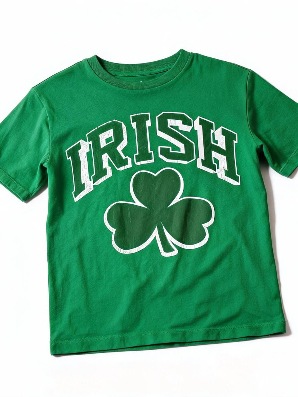 The Childrens Place boys green Irish shamrock graphic T shirt size M 7 8 - Picture 2 of 8